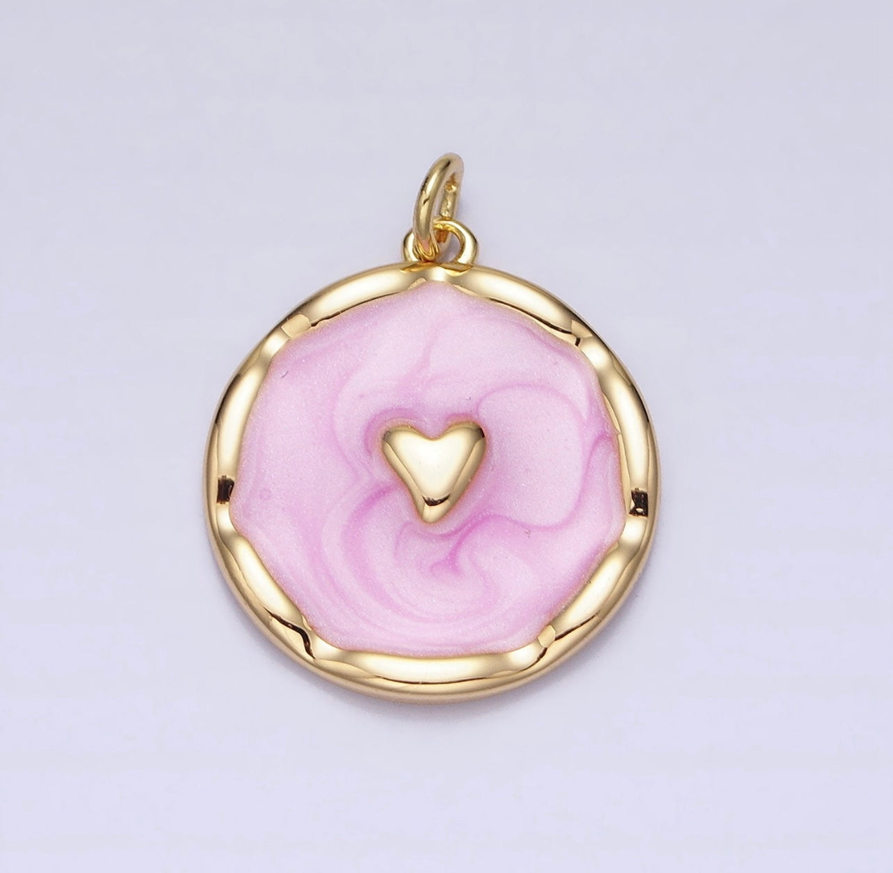Blue/Pink Heart Coin Charm